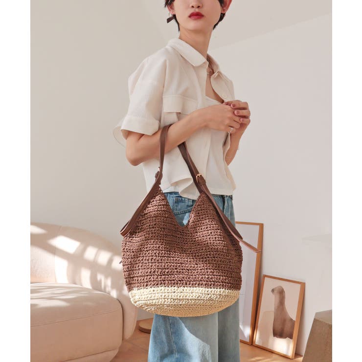 【カゴバッグ/デイリー/リゾート】ベルトハンドルペーパートートバッグ | TRYSIL | 詳細画像11 