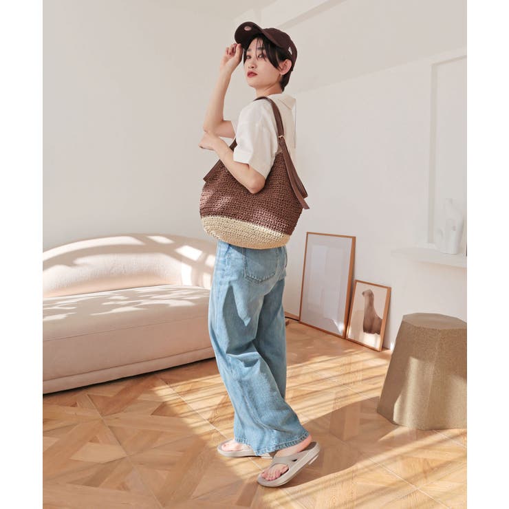 【カゴバッグ/デイリー/リゾート】ベルトハンドルペーパートートバッグ | TRYSIL | 詳細画像12 