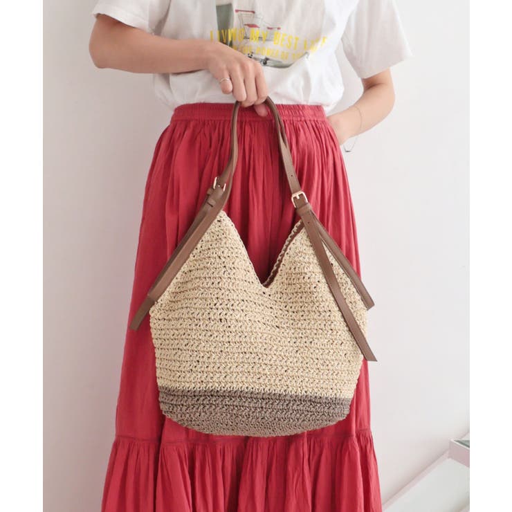 【カゴバッグ/デイリー/リゾート】ベルトハンドルペーパートートバッグ | TRYSIL | 詳細画像6 