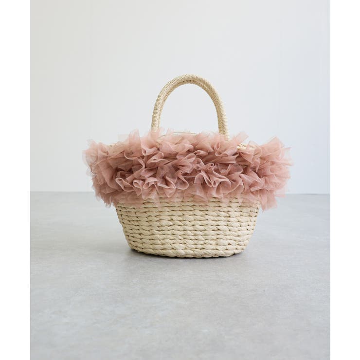 【カゴバッグ/リゾート/プレゼント】チュールフリルカゴバッグ | TRYSIL | 詳細画像12 