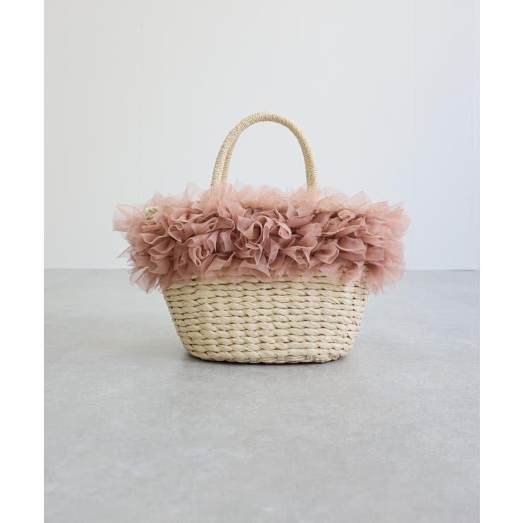 【カゴバッグ/リゾート/プレゼント】チュールフリルカゴバッグ | TRYSIL | 詳細画像16 