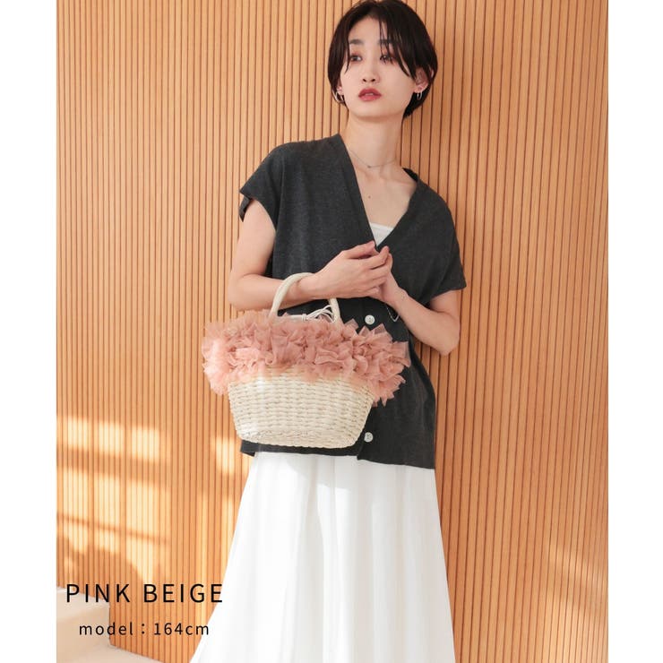 【カゴバッグ/リゾート/プレゼント】チュールフリルカゴバッグ | TRYSIL | 詳細画像9 