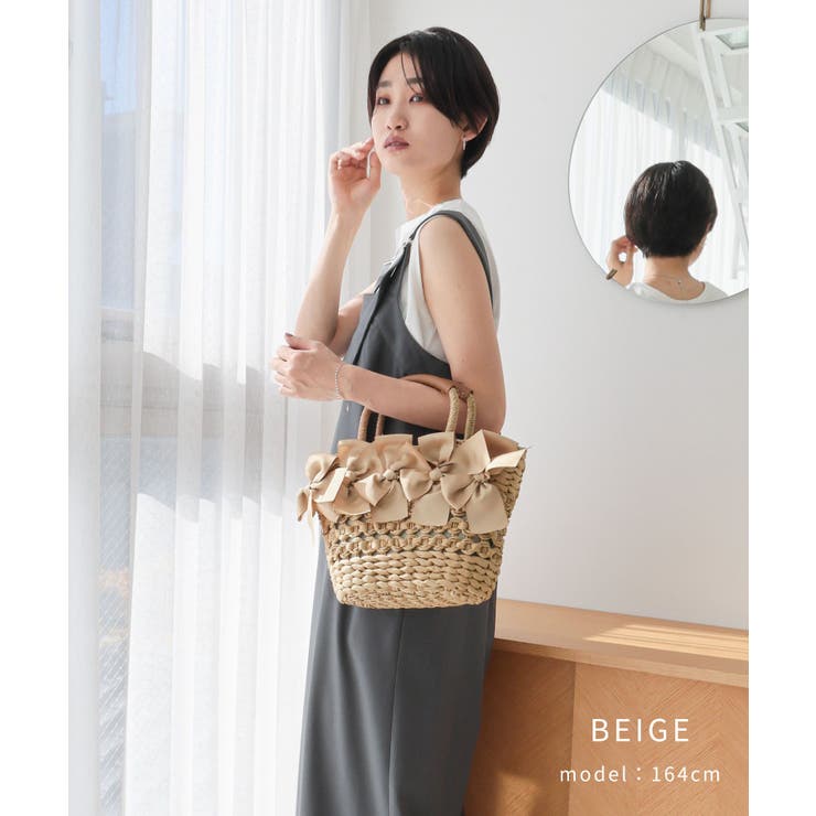 【カゴバッグ/リゾート/プレゼント】リボン装飾かごバッグ | TRYSIL | 詳細画像3 