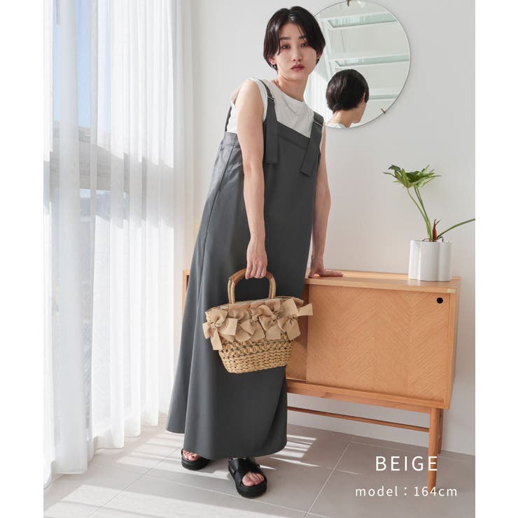 【カゴバッグ/リゾート/プレゼント】リボン装飾かごバッグ | TRYSIL | 詳細画像4 