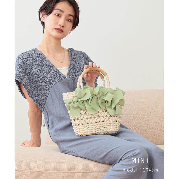 【カゴバッグ/リゾート/プレゼント】リボン装飾かごバッグ | TRYSIL | 詳細画像7 