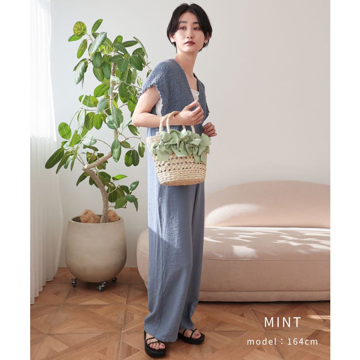 【カゴバッグ/リゾート/プレゼント】リボン装飾かごバッグ | TRYSIL | 詳細画像8 