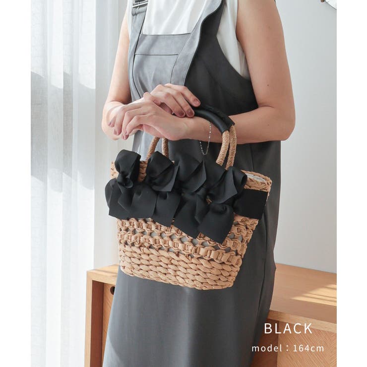【カゴバッグ/リゾート/プレゼント】リボン装飾かごバッグ | TRYSIL | 詳細画像9 