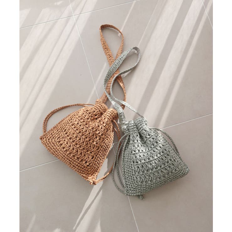 【カゴバッグ/リゾート/軽量】巾着ワンショルダーバッグ | TRYSIL | 詳細画像14 