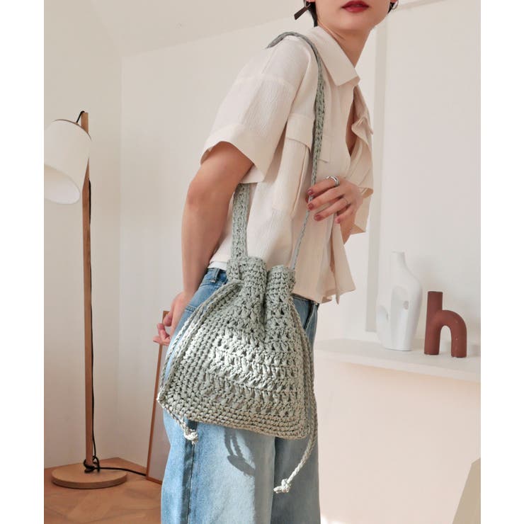 【カゴバッグ/リゾート/軽量】巾着ワンショルダーバッグ | TRYSIL | 詳細画像6 