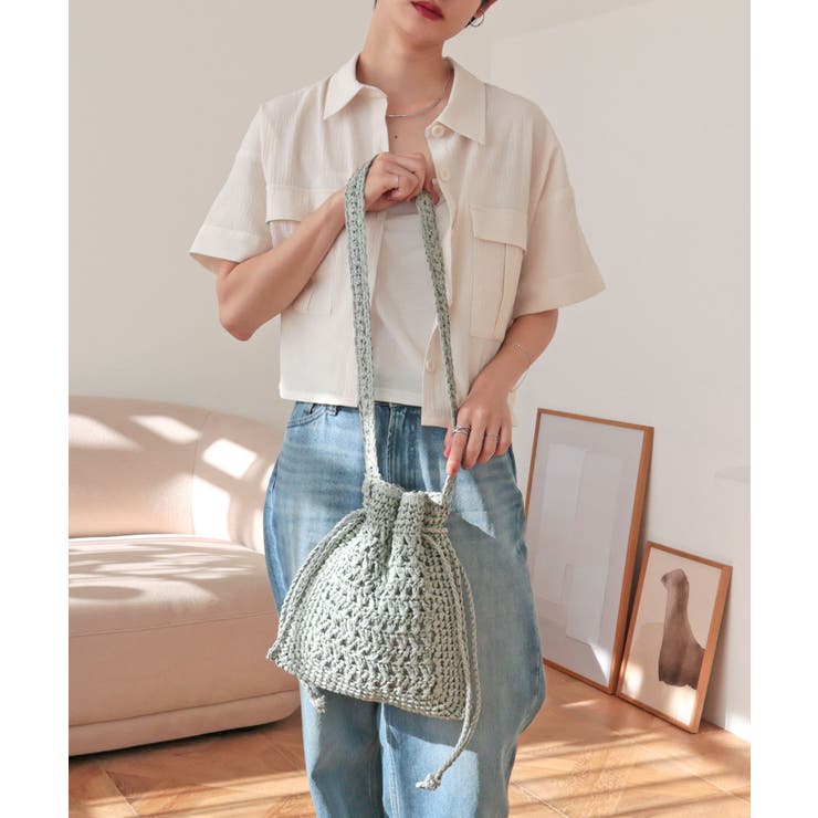 【カゴバッグ/リゾート/軽量】巾着ワンショルダーバッグ | TRYSIL | 詳細画像7 