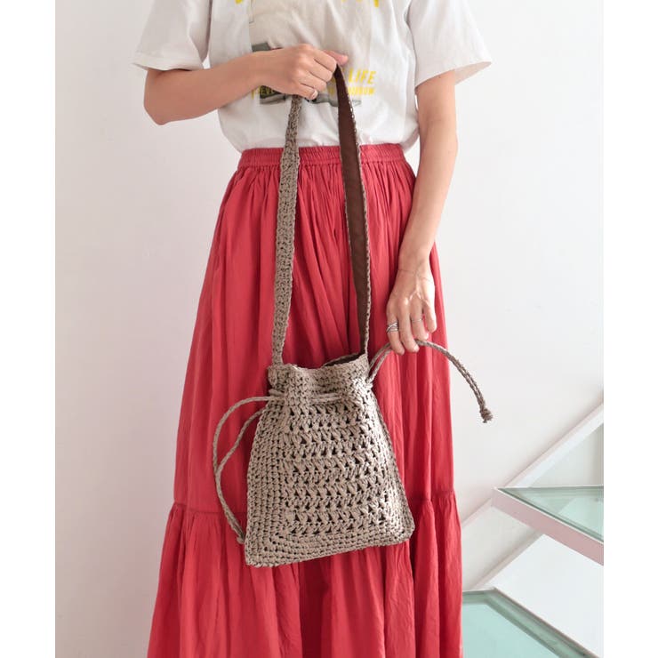モカ | 【カゴバッグ/リゾート/軽量】巾着ワンショルダーバッグ | TRYSIL