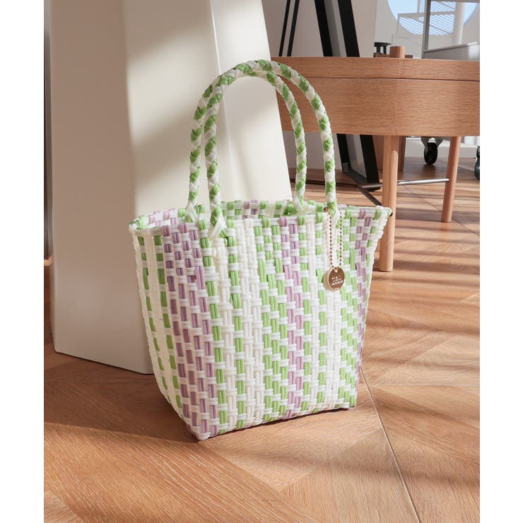 ホワイト | 【カゴバッグ/自立する/軽量】メルカドミニトートバッグ | TRYSIL