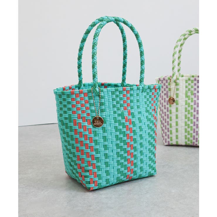 サックス | 【カゴバッグ/自立する/軽量】メルカドミニトートバッグ | TRYSIL