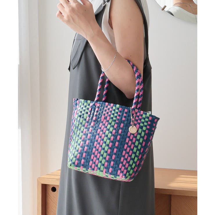 ネイビー | 【カゴバッグ/自立する/軽量】メルカドミニトートバッグ | TRYSIL