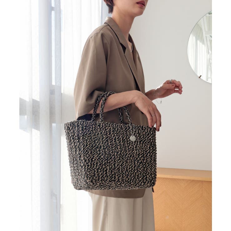 【カゴバッグ/リゾート/軽量】メタリックミックスペーパートートバッグ | TRYSIL | 詳細画像2 