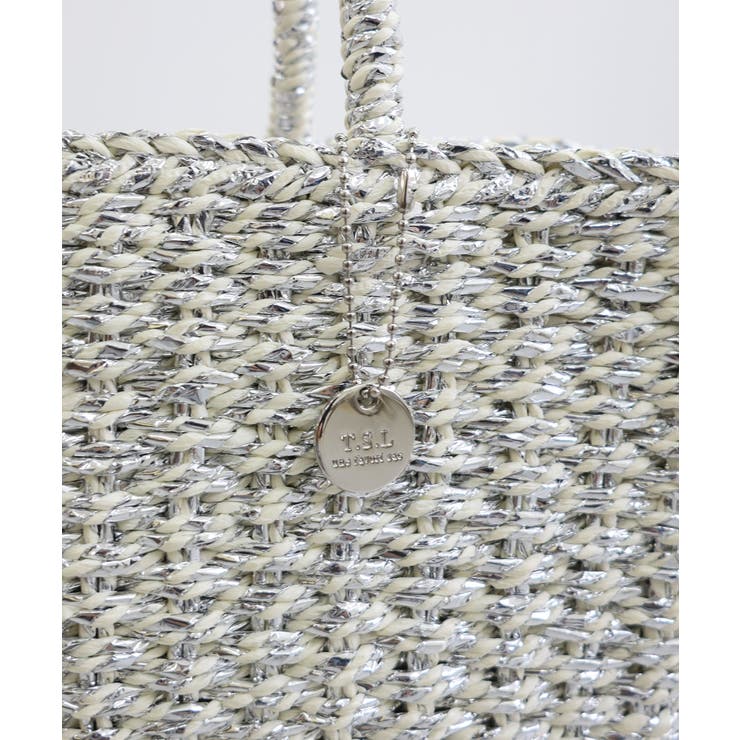 【カゴバッグ/リゾート/軽量】メタリックミックスペーパートートバッグ | TRYSIL | 詳細画像17 