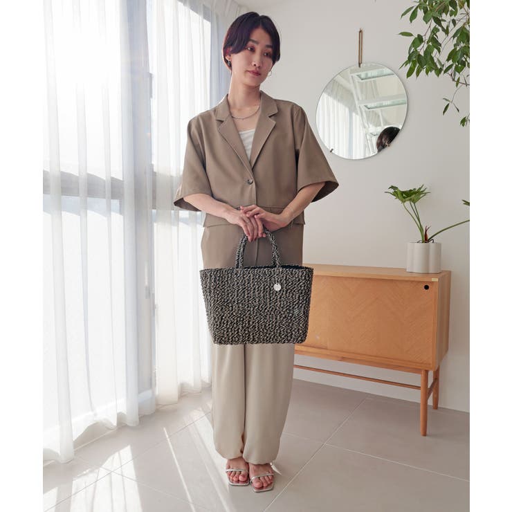 【カゴバッグ/リゾート/軽量】メタリックミックスペーパートートバッグ | TRYSIL | 詳細画像4 