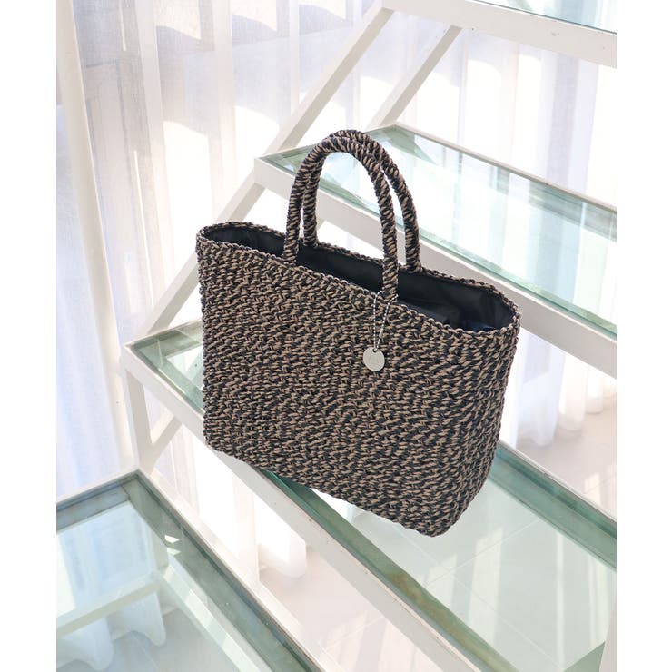 【カゴバッグ/リゾート/軽量】メタリックミックスペーパートートバッグ | TRYSIL | 詳細画像5 