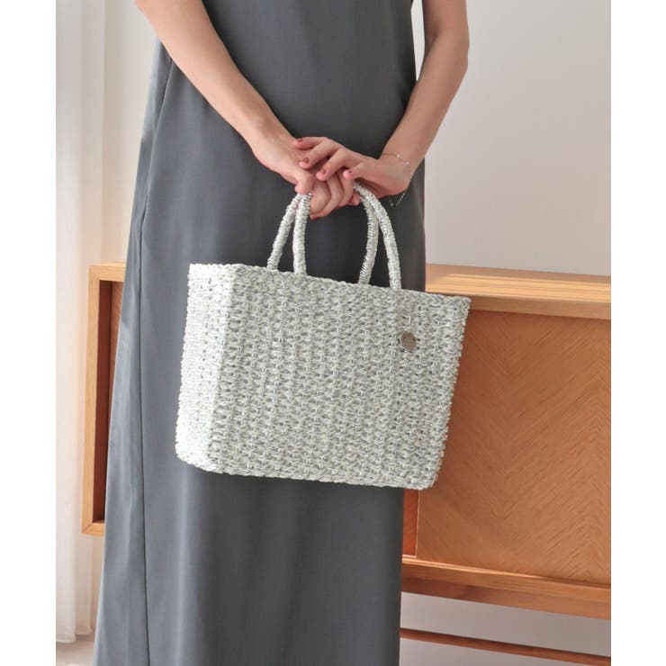 【カゴバッグ/リゾート/軽量】メタリックミックスペーパートートバッグ | TRYSIL | 詳細画像6 