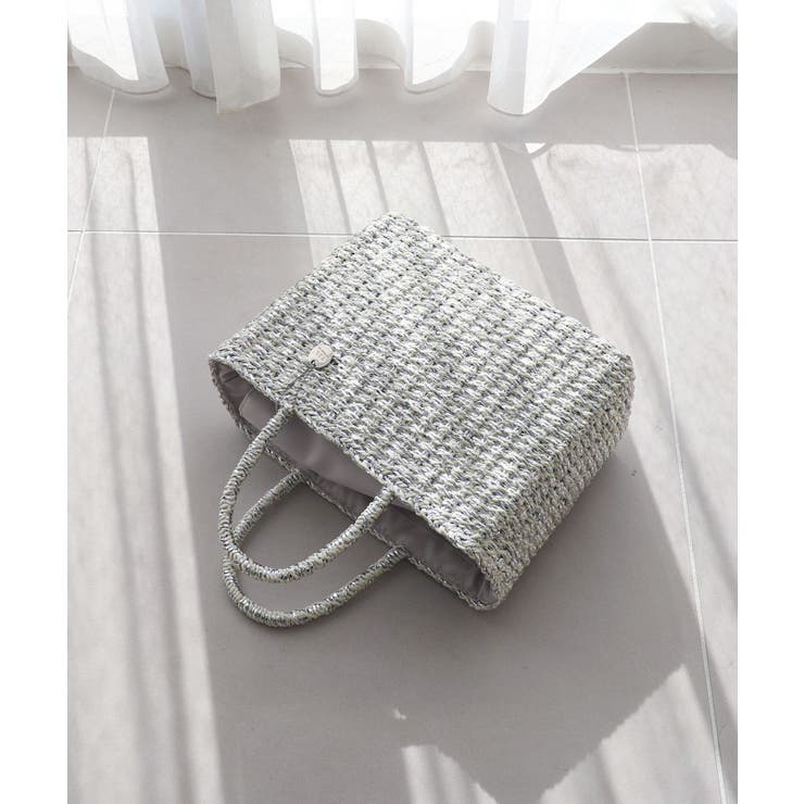 【カゴバッグ/リゾート/軽量】メタリックミックスペーパートートバッグ | TRYSIL | 詳細画像9 