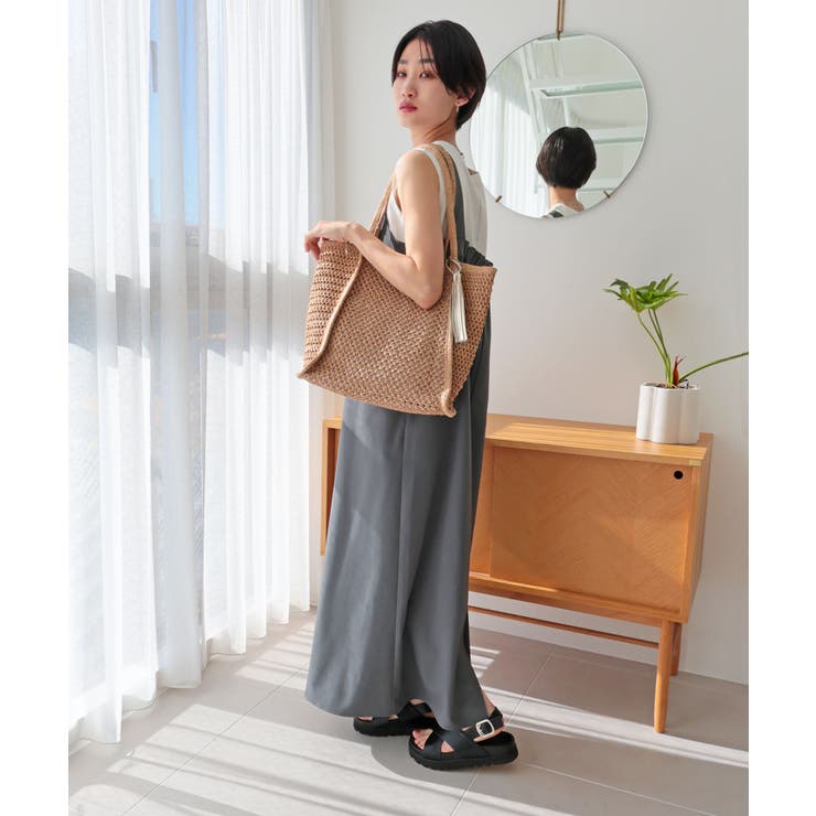 【カゴバッグ/A4/軽量】透かし編みペーパーシートトートバッグ | TRYSIL | 詳細画像12 