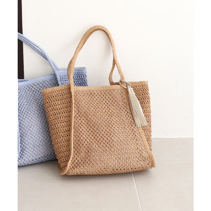 【カゴバッグ/A4/軽量】透かし編みペーパーシートトートバッグ | TRYSIL | 詳細画像13 