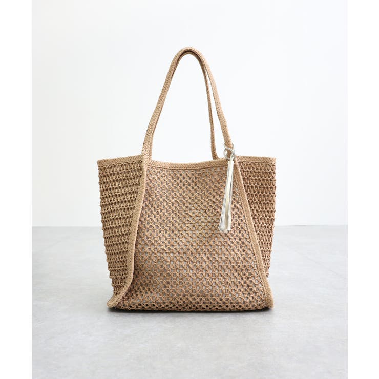 【カゴバッグ/A4/軽量】透かし編みペーパーシートトートバッグ | TRYSIL | 詳細画像15 