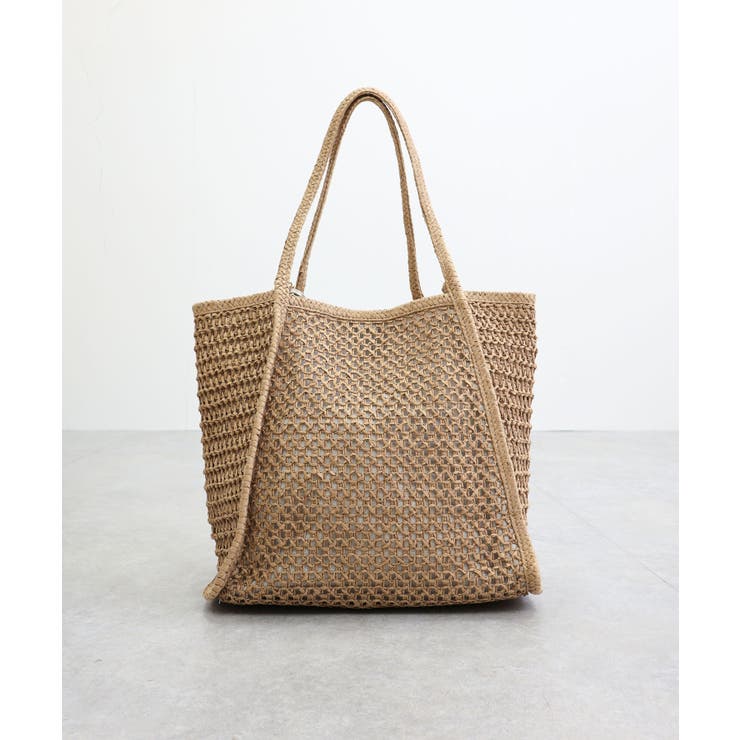 【カゴバッグ/A4/軽量】透かし編みペーパーシートトートバッグ | TRYSIL | 詳細画像18 