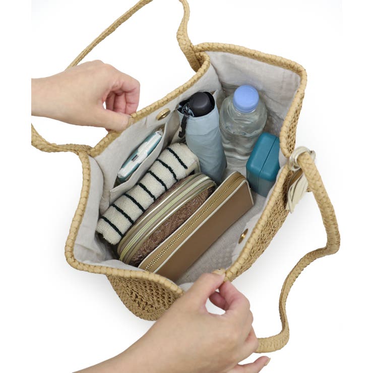 【カゴバッグ/A4/軽量】透かし編みペーパーシートトートバッグ | TRYSIL | 詳細画像24 