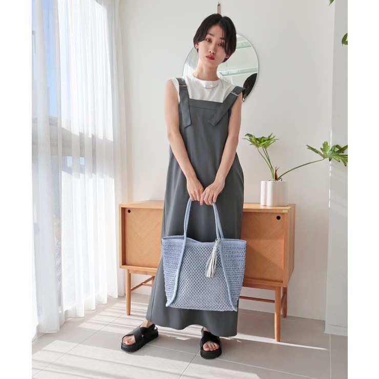 【カゴバッグ/A4/軽量】透かし編みペーパーシートトートバッグ | TRYSIL | 詳細画像7 