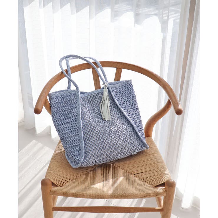 【カゴバッグ/A4/軽量】透かし編みペーパーシートトートバッグ | TRYSIL | 詳細画像9 