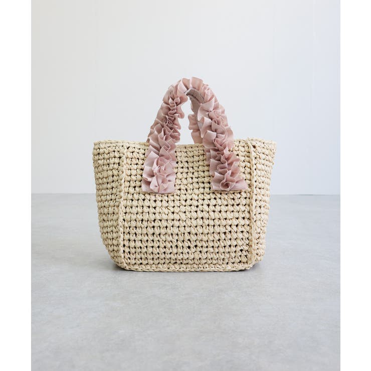 【カゴバッグ/リゾート/プレゼント】ハンドルフリルペーパートートバッグ | TRYSIL | 詳細画像12 