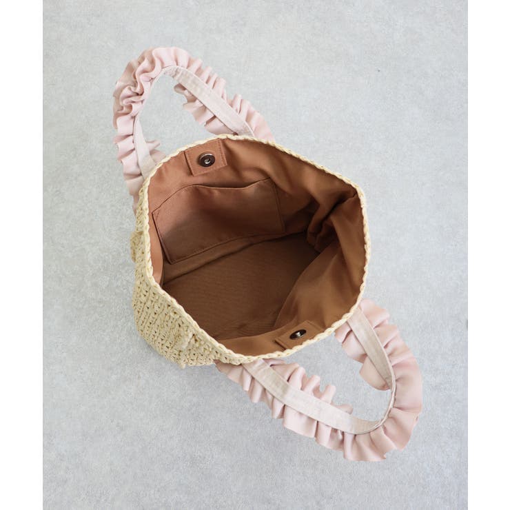 【カゴバッグ/リゾート/プレゼント】ハンドルフリルペーパートートバッグ | TRYSIL | 詳細画像13 