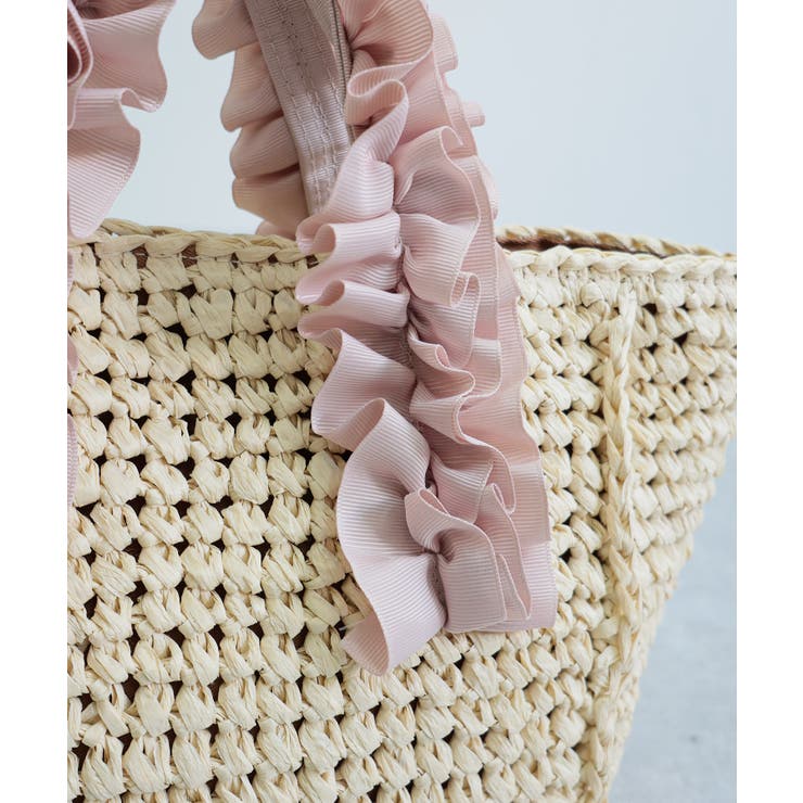 【カゴバッグ/リゾート/プレゼント】ハンドルフリルペーパートートバッグ | TRYSIL | 詳細画像14 