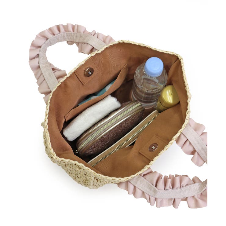 【カゴバッグ/リゾート/プレゼント】ハンドルフリルペーパートートバッグ | TRYSIL | 詳細画像21 