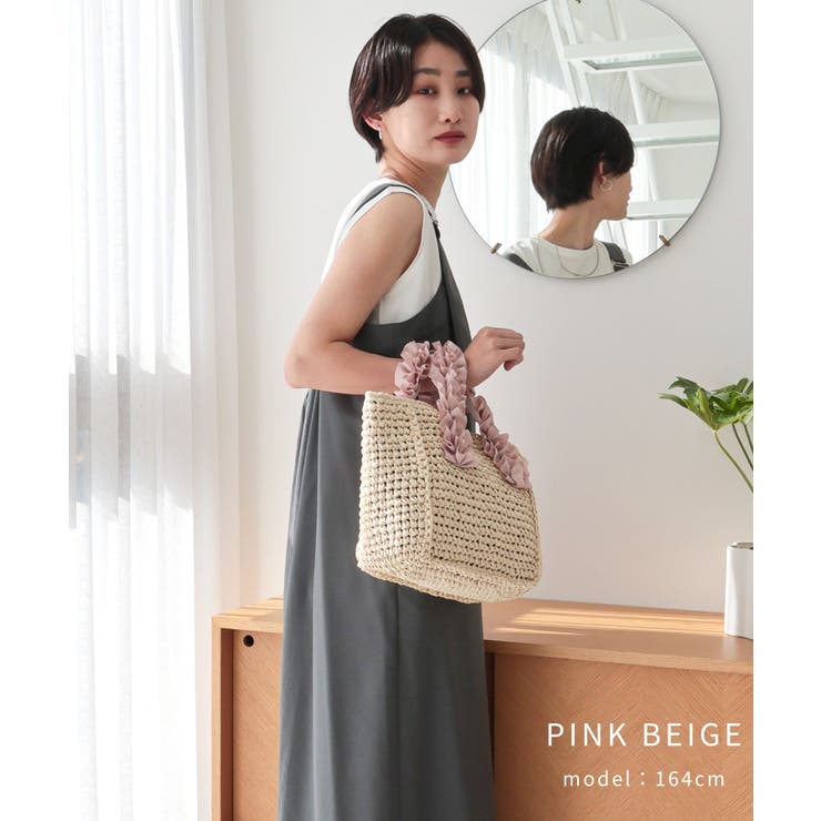 【カゴバッグ/リゾート/プレゼント】ハンドルフリルペーパートートバッグ | TRYSIL | 詳細画像6 