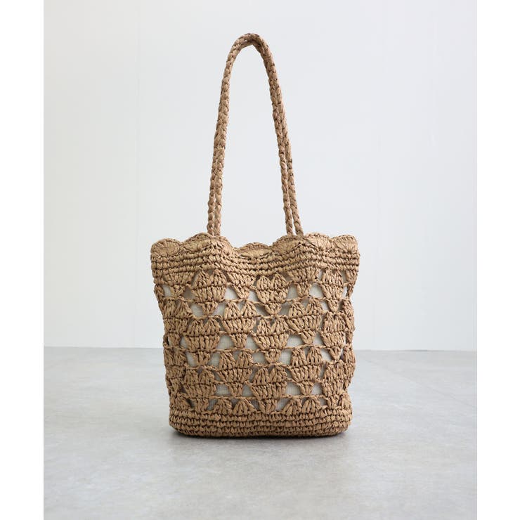 【カゴバッグ/リゾート/軽量】ハートモチーフ編みペーパートートバッグ | TRYSIL | 詳細画像14 