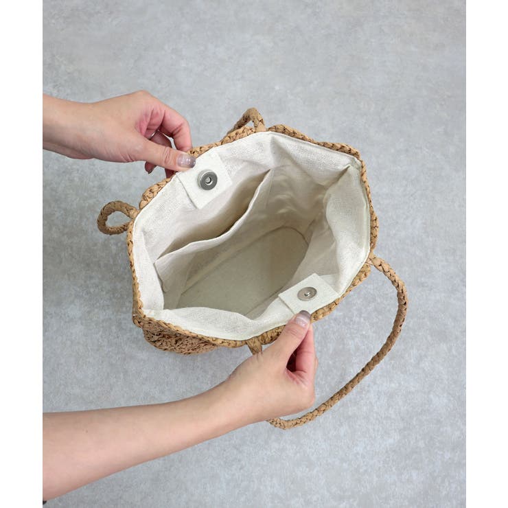 【カゴバッグ/リゾート/軽量】ハートモチーフ編みペーパートートバッグ | TRYSIL | 詳細画像15 