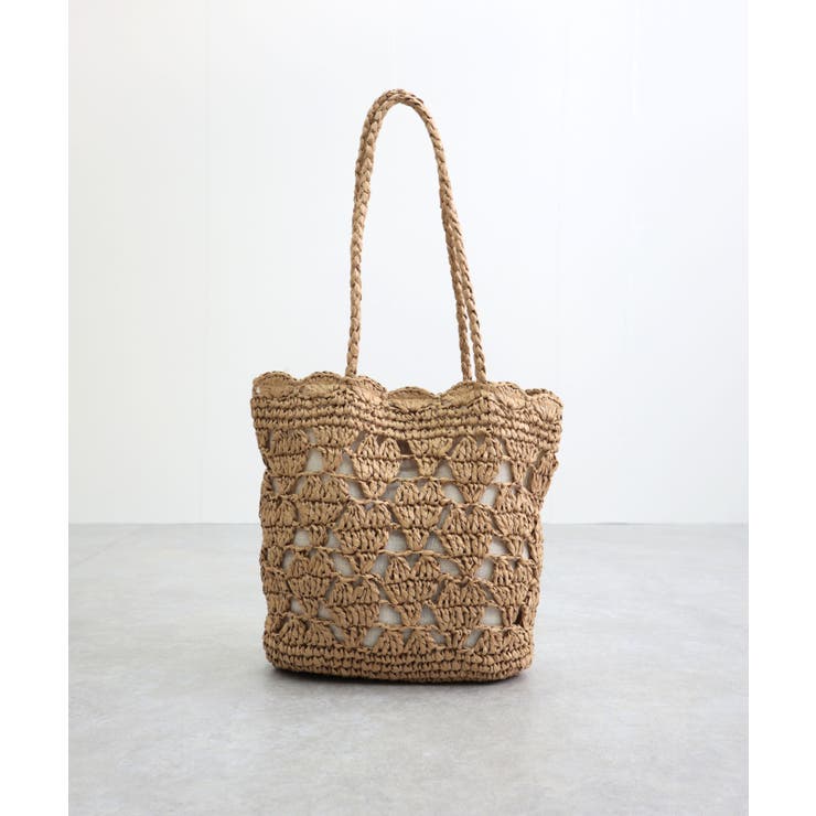 【カゴバッグ/リゾート/軽量】ハートモチーフ編みペーパートートバッグ | TRYSIL | 詳細画像18 