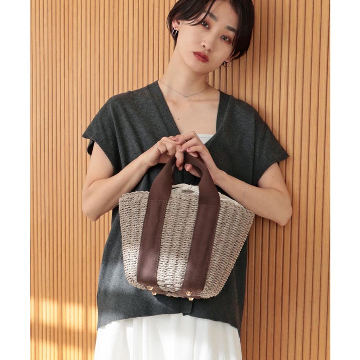 【カゴバッグ/リゾート/軽量】口元巾着ハンドルテープペーパートートバッグ | TRYSIL | 詳細画像10 