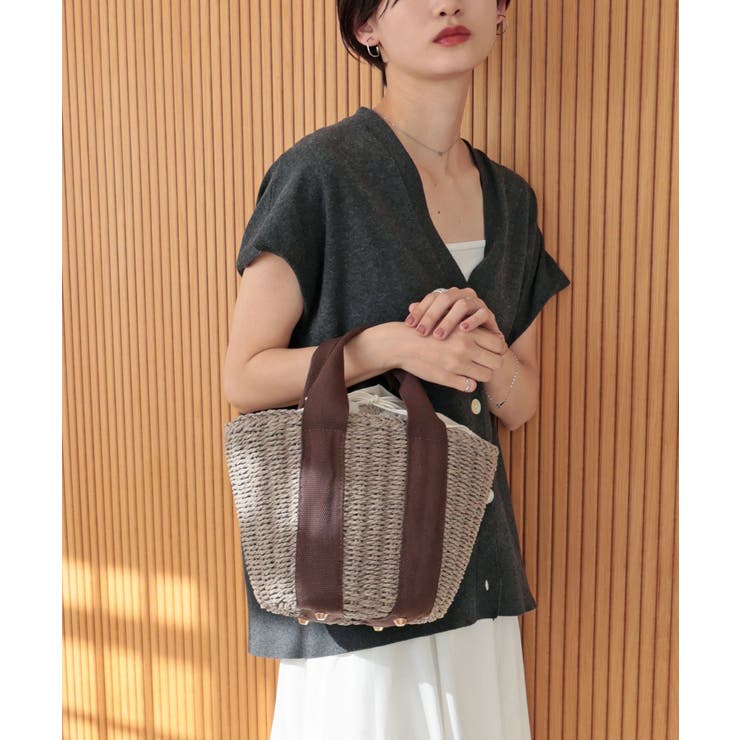 【カゴバッグ/リゾート/軽量】口元巾着ハンドルテープペーパートートバッグ | TRYSIL | 詳細画像11 