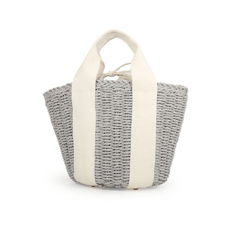 【カゴバッグ/リゾート/軽量】口元巾着ハンドルテープペーパートートバッグ | TRYSIL | 詳細画像21 