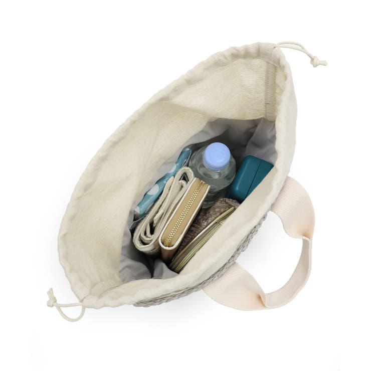 【カゴバッグ/リゾート/軽量】口元巾着ハンドルテープペーパートートバッグ | TRYSIL | 詳細画像22 