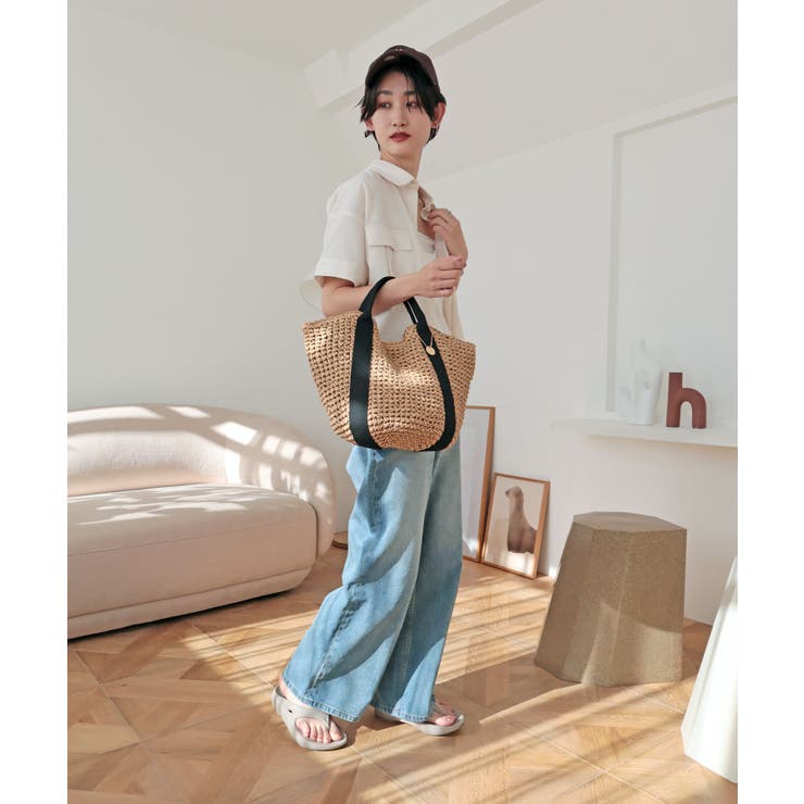 【カゴバッグ/リゾート/定番】ハンドルテープペーパートートバッグ | TRYSIL | 詳細画像4 