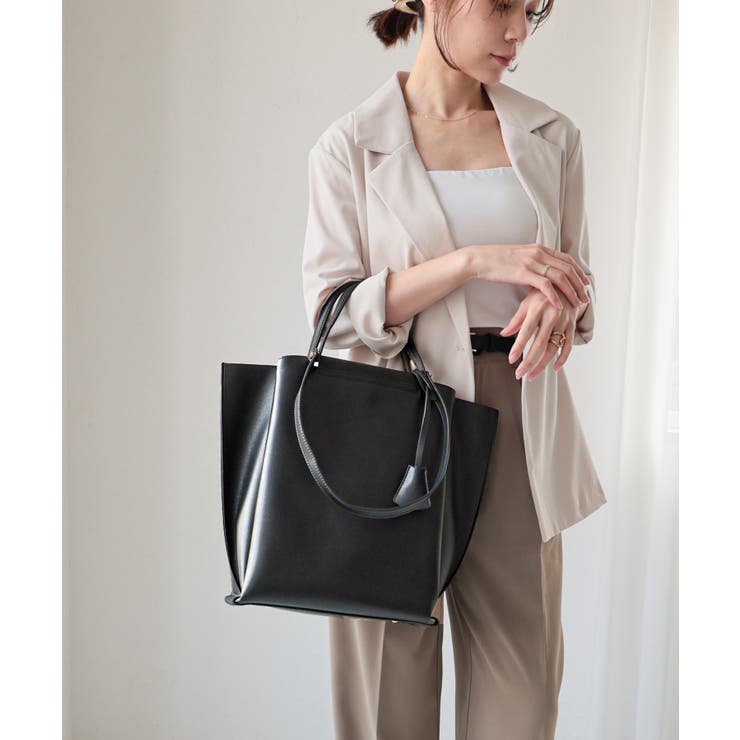 ブラック | LILY/縦型A4トートバッグ | TRYSIL