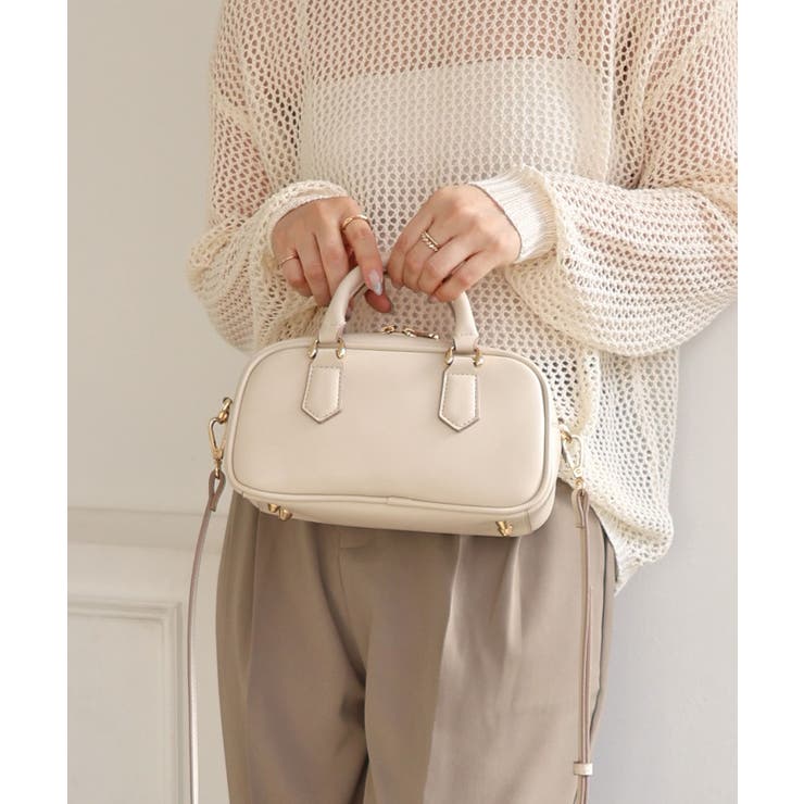 アイボリー | スクエアミニボストンバッグ | TRYSIL