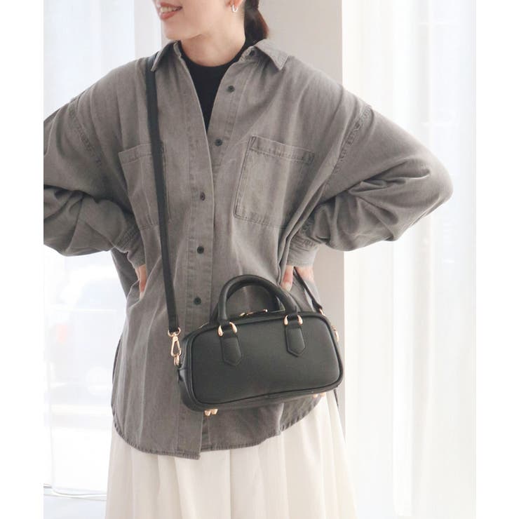 ブラック | スクエアミニボストンバッグ | TRYSIL