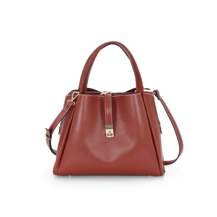 ブラウン | ひねり金具トートバッグ | TRYSIL