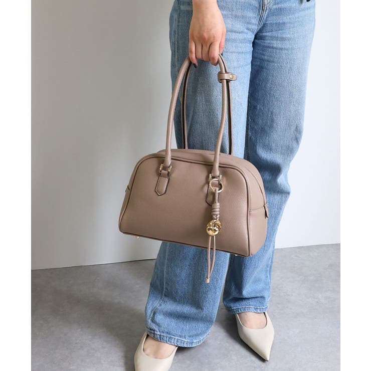 グレージュ | 【オールシーズン/デイリー/ミディアムサイズ】ロングハンドルボストンバッグ | TRYSIL