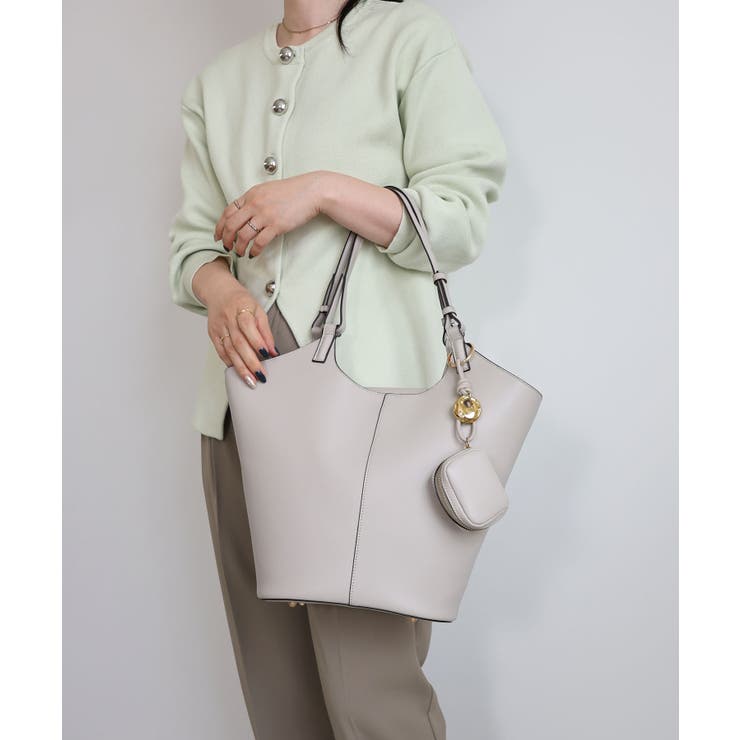 【オールシーズン/A4/通勤通学】チャーム付き バケットトートバッグ | TRYSIL | 詳細画像2 